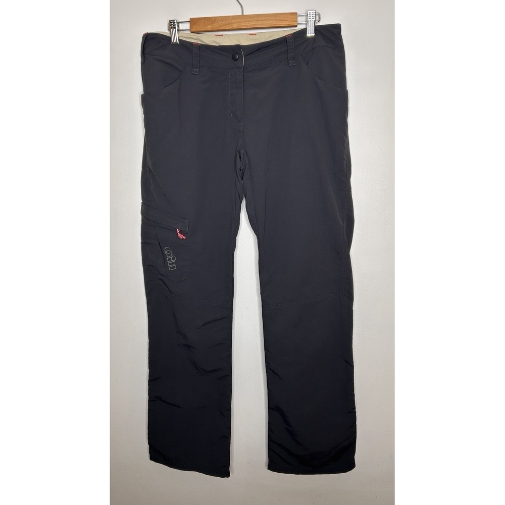 Gill Pants Womens Gray UV Cargo Nylon Sailing Quick Dry Adjustable Marine Size 8